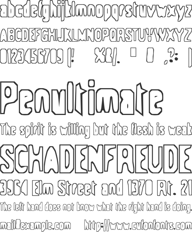 Space-ship 354 font preview