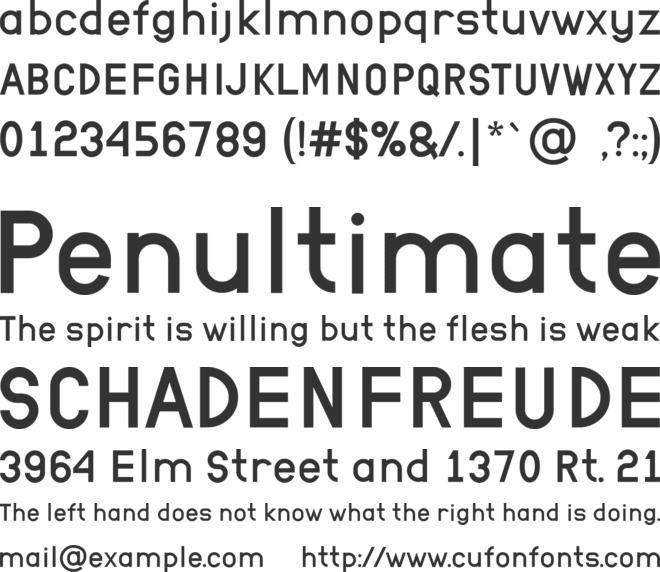 SUNDAY font preview