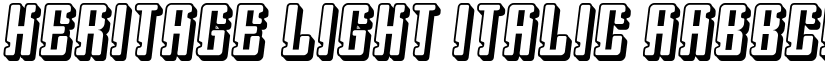 Heritage Light Italic font