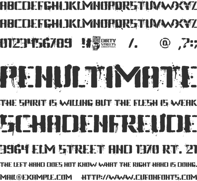 Dirty Streets font preview