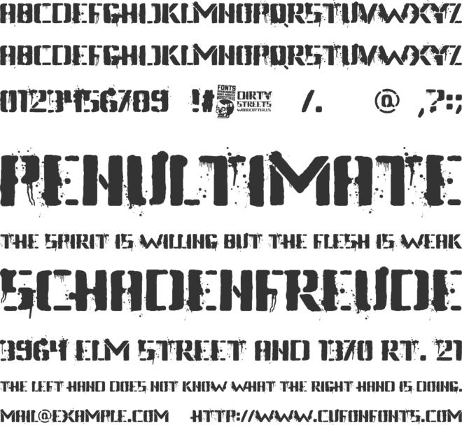 Dirty Streets font preview