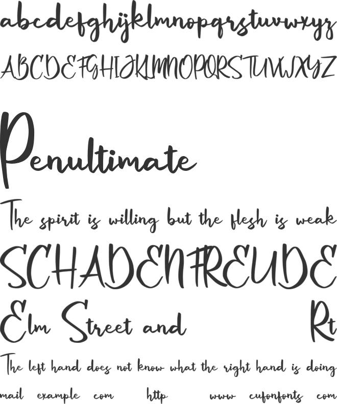 Marlyn Free font preview