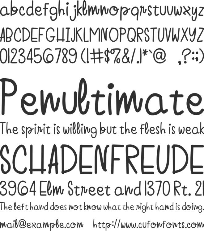 Calm Down font preview