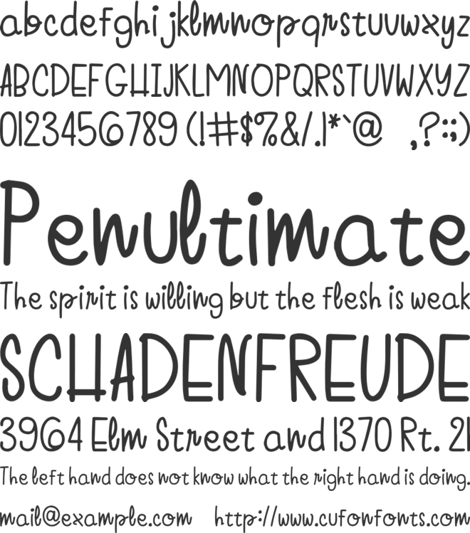 Calm Down font preview