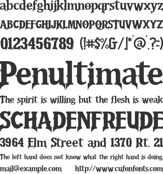 Quinthero font preview