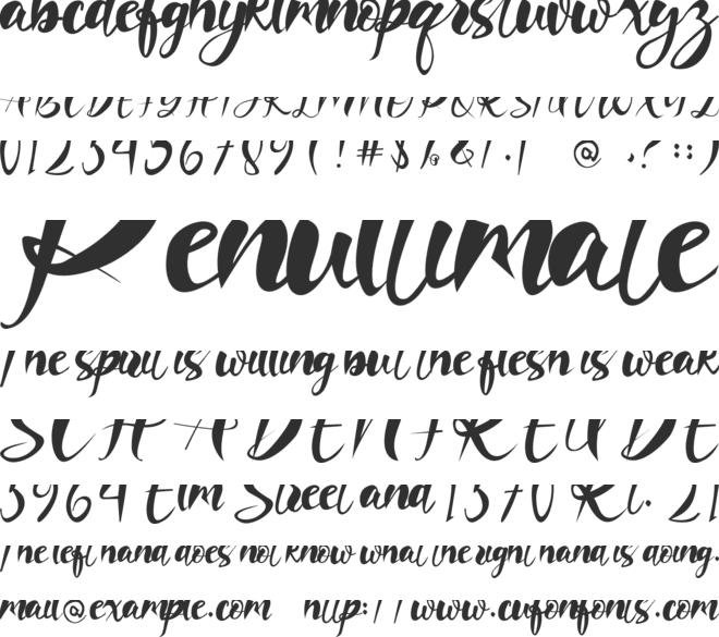 Imaginational font preview