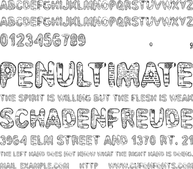 CF Bad News font preview