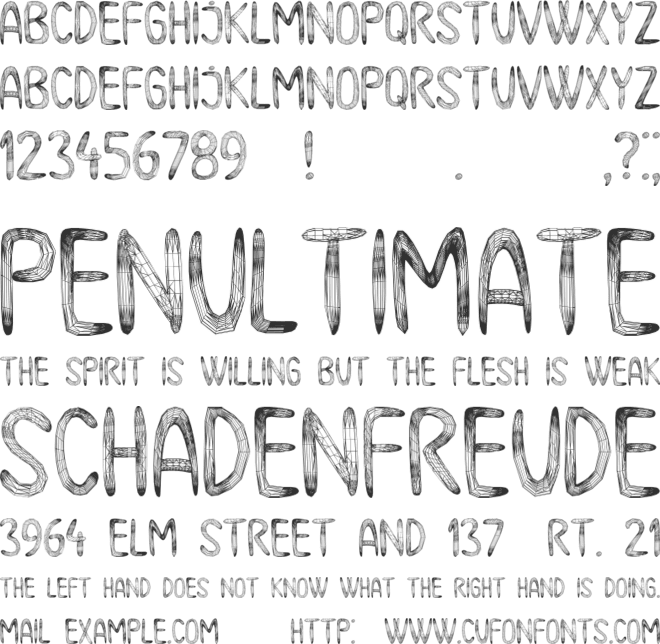 Meshes font preview