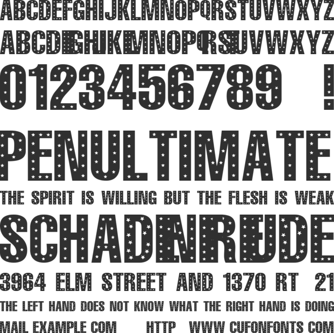 101! StaR StuDDeD font preview