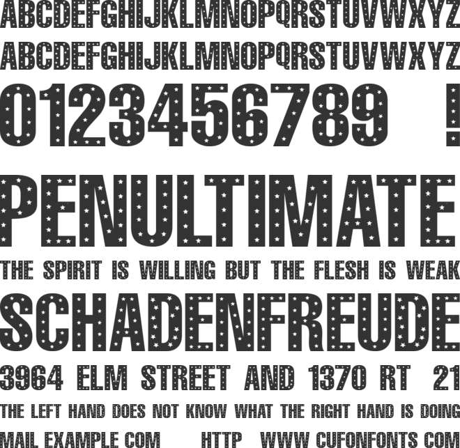 101! StaR StuDDeD font preview