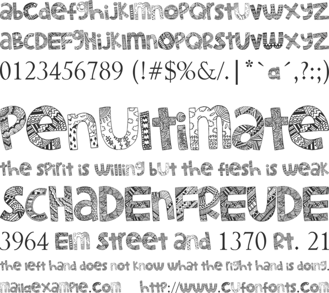 Little Snorlax font preview