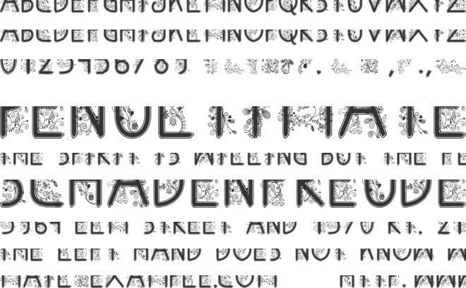 floral flower font preview