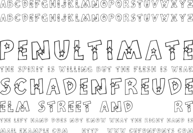 Craftopia Stars font preview