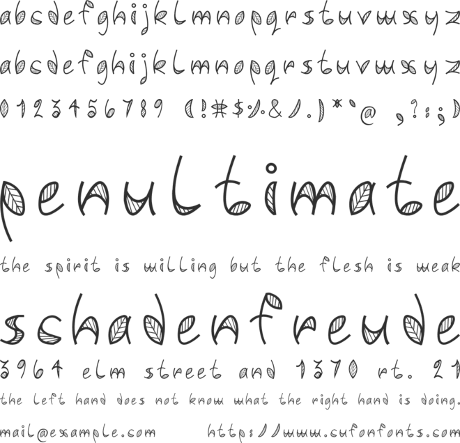 Leafy font font preview