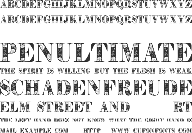 Tendrils font preview