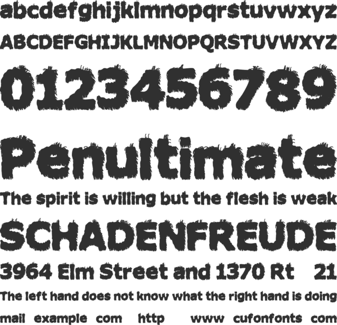 Hairy Monster Solid font preview