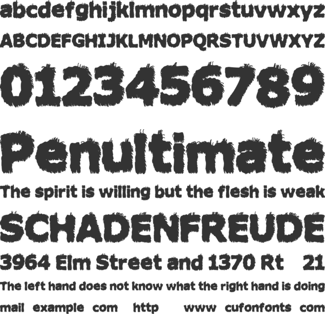 Hairy Monster Solid font preview