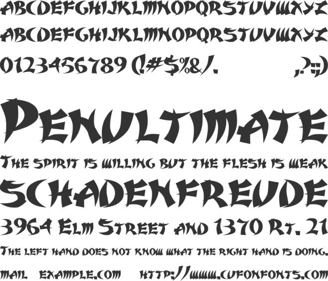 Karate font preview