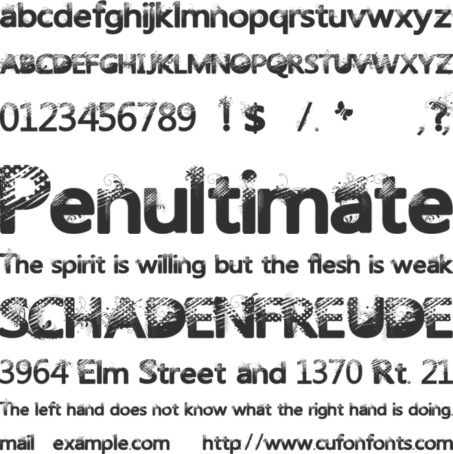 TrashButterfly font preview