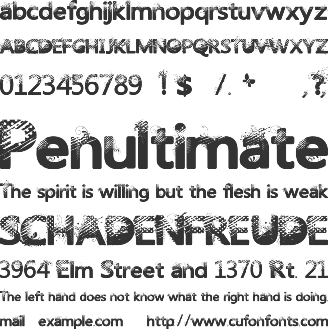 TrashButterfly font preview