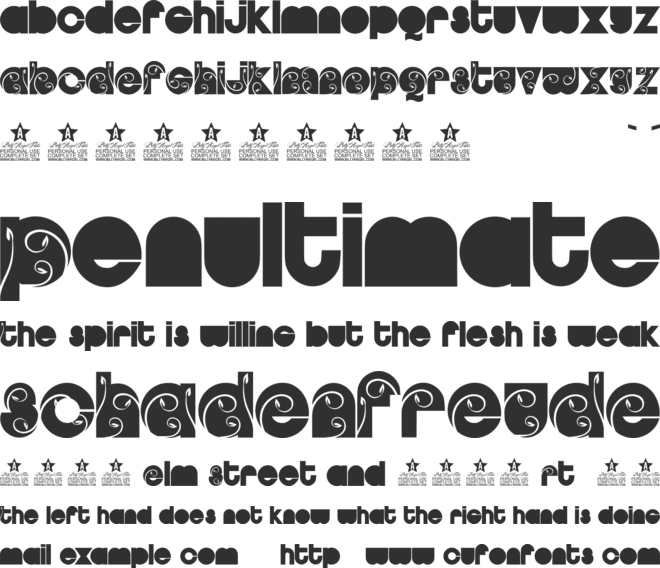 GARDEN BLACK PERSONAL USE font preview