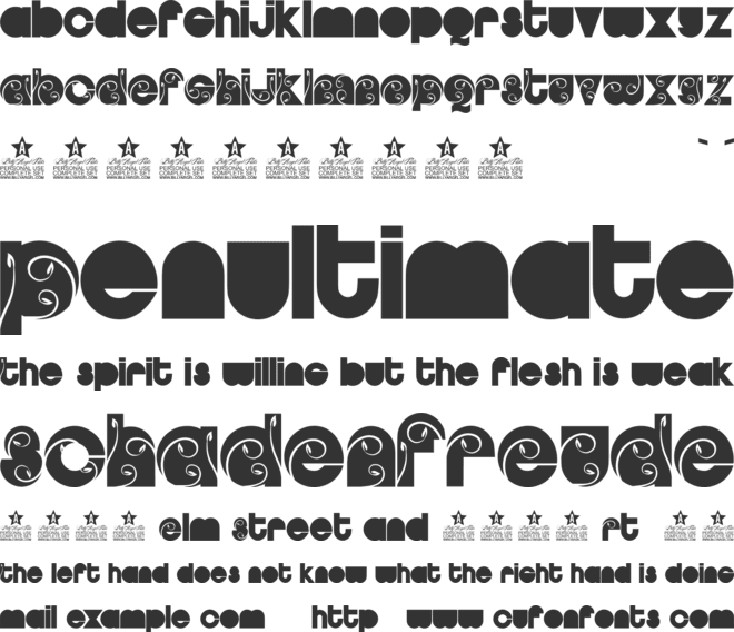 GARDEN BLACK PERSONAL USE font preview