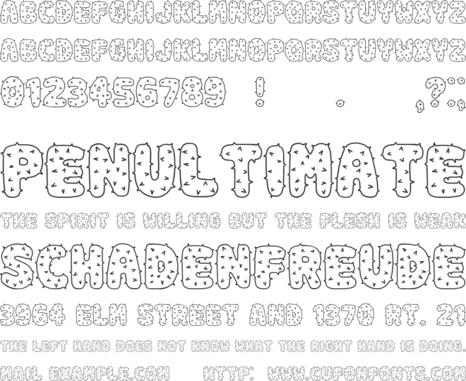 Spiky font preview