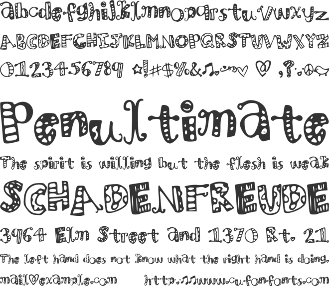 MHVZooParty font preview