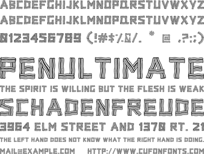 Baconlicious font preview