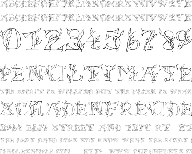 LSLeaves font preview