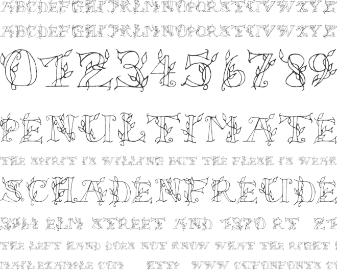 LSLeaves font preview