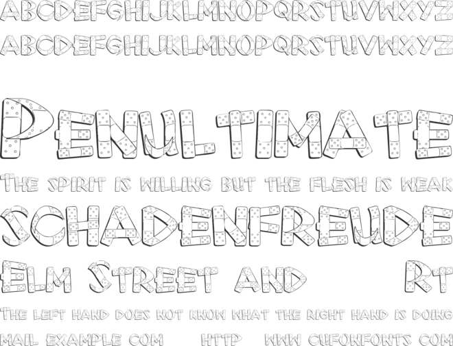 First Aid font preview