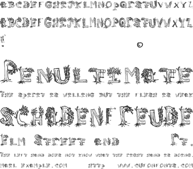 Heavenly Rooted font preview