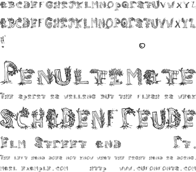 Heavenly Rooted font preview