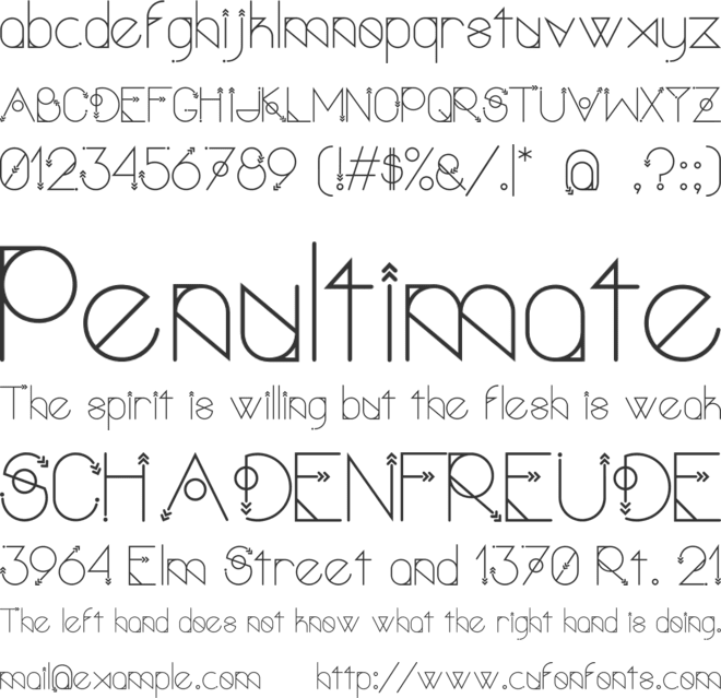 Polar Vertex font preview