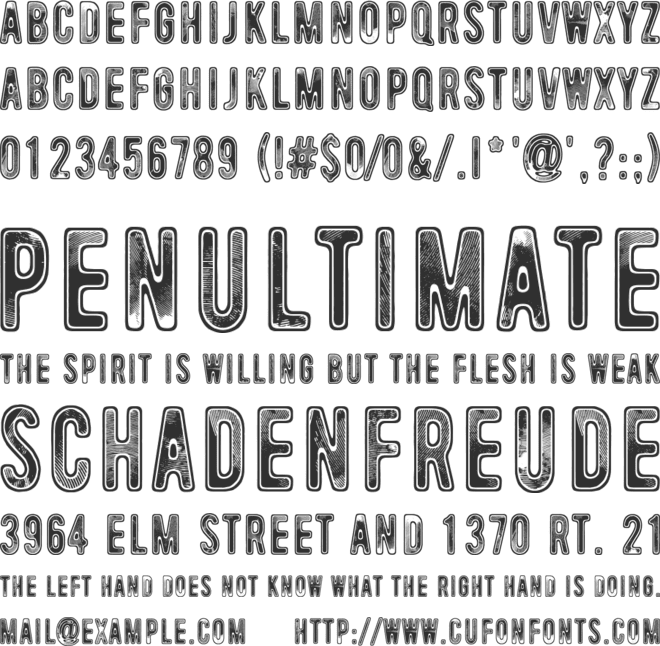 Universal Mind font preview