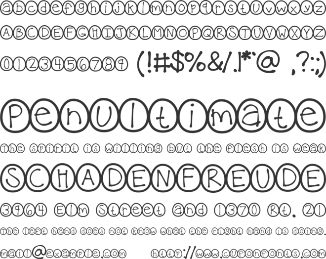 KBCaterpillar font preview