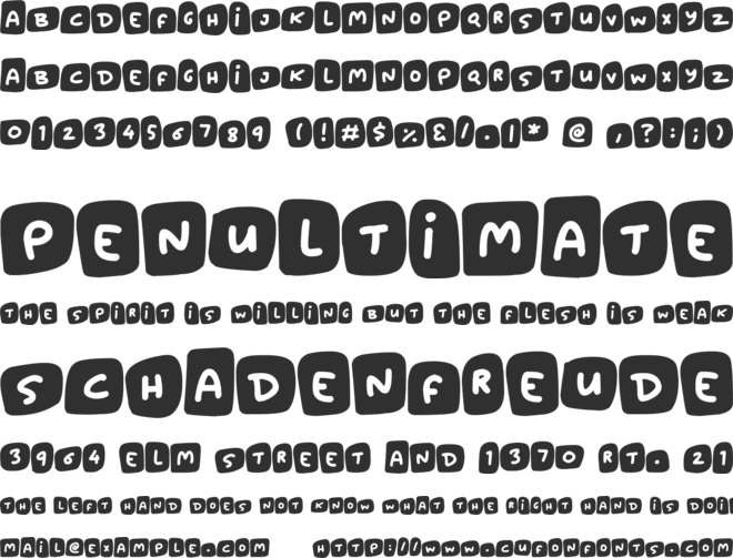 Marshmallows font preview