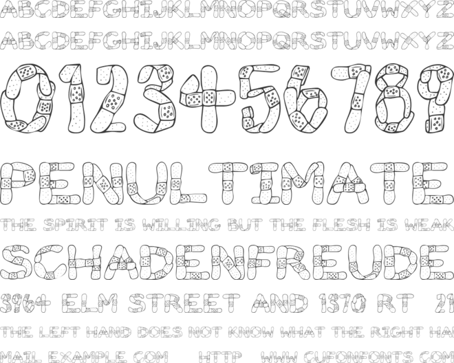 Gauze Strips font preview