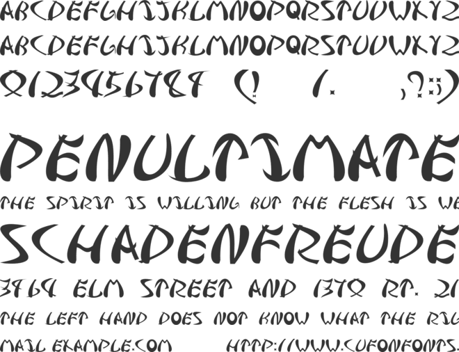 Samurai font preview