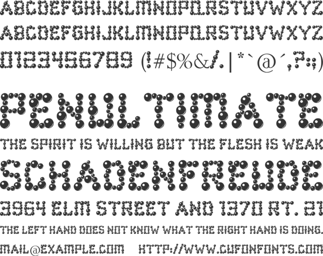 ballbearings font preview