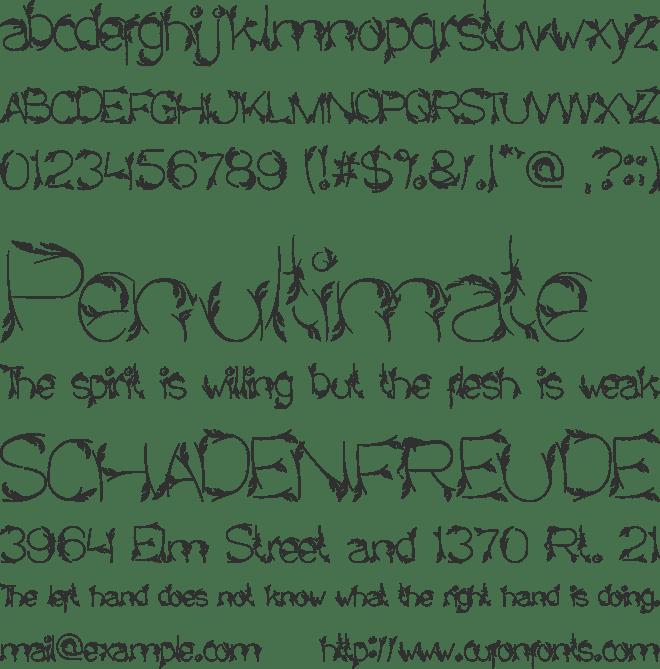 Bird Feather font preview