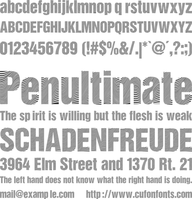 Zebretica font preview