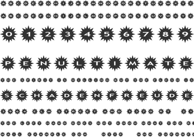 AlphaShapes sunshine font preview