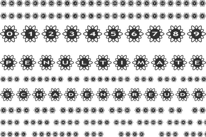 AlphaShapes flowers 2 font preview