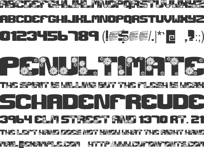 Gear Crank font preview