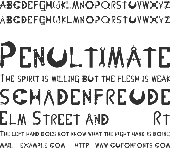 NutsNBolts font preview
