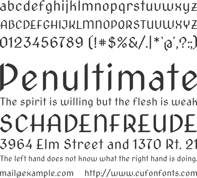 Gothica font preview
