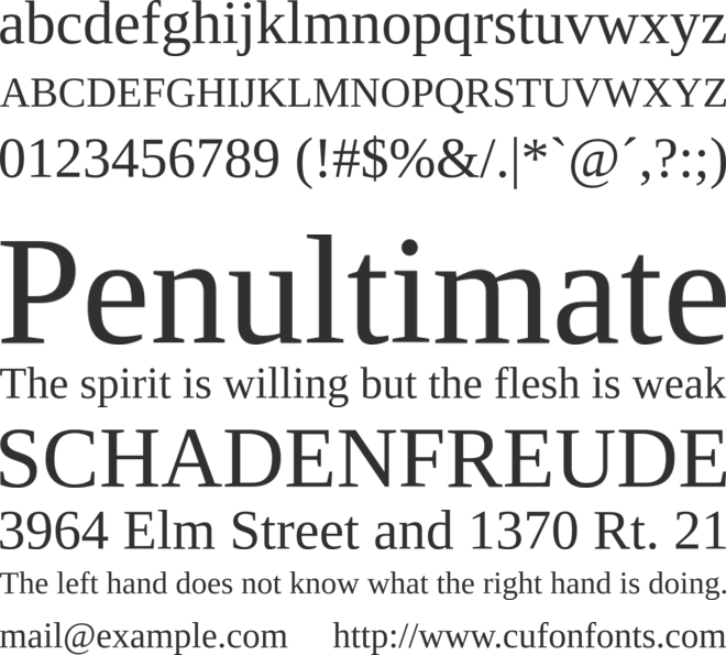 Liberation Serif font preview