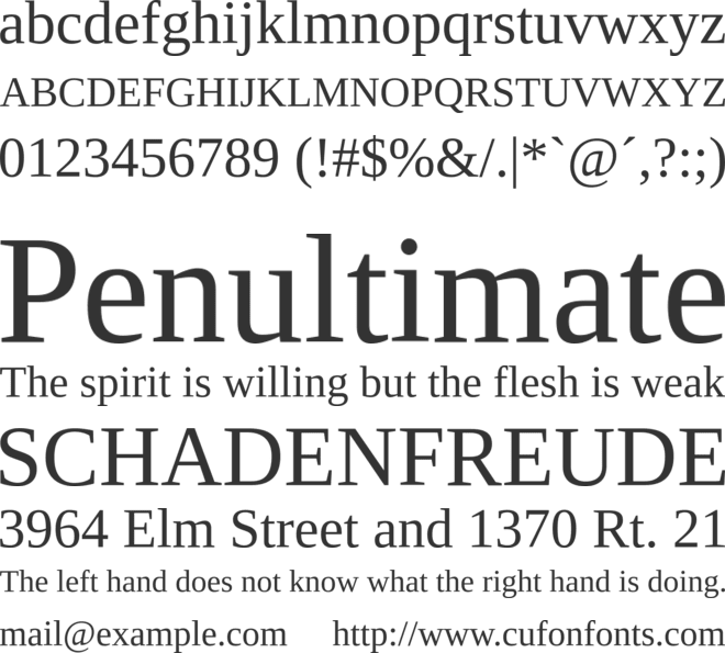 Liberation Serif font preview